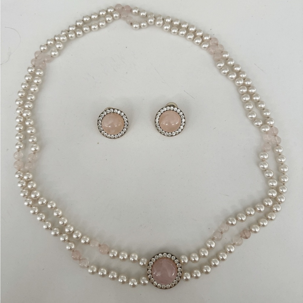 Real Pearl matching necklace and earrings